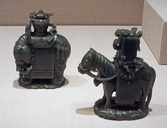 Jade Figurines of an Elephant Carrying a Vase and a Horse Carrying Books in the Metropolitan Museum of Art, August 2023