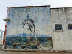 Cowboy mural, Blackie, Alberta