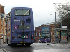 First Eastern Counties Buses in Norwich - 2 Dec 2022 (P1140148)