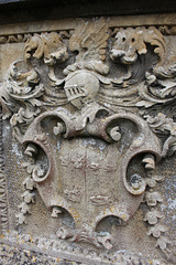 Detail of Memorial in churchyard, St John the Baptist's Church, Kings Norton, Leicestershire