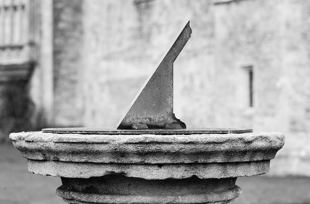 Sundial B&W at Lacock Abbey