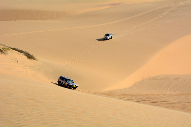 Namibia, Jeep Slalom in the Sands of the Namib Desert