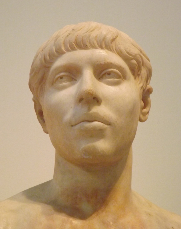 Detail of a Portrait Bust of a Youth from Eleusis in the National Archaeological Museum of Athens, May 2014