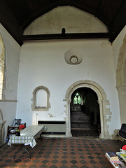icklesham church, sussex (19) west wall of what was a very early c12 south transept, now within the s.e. chapel