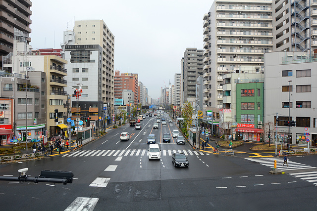 Showa-dori Ave in Tokyo during the Day (no traffic jams)