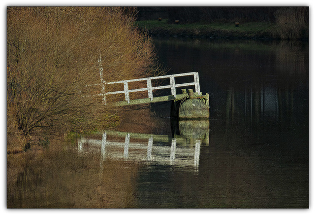 Ein Steg am Neckar