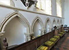 icklesham church, sussex (18) early c13 blind arcade in the s.e. chapel