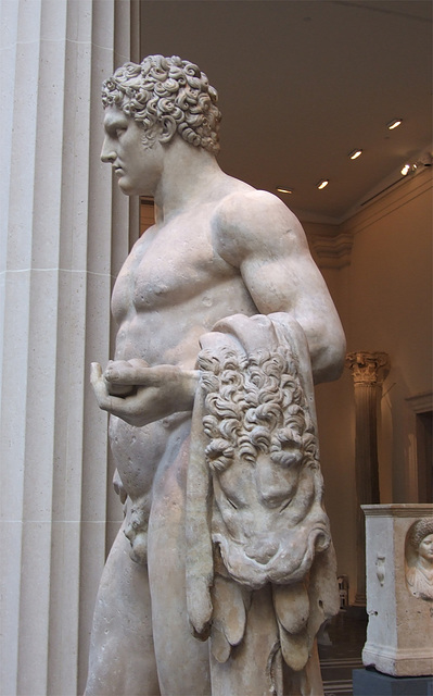 Detail of a Marble Statue of a Youthful Herakles in the Metropolitan Museum of Art, January 2012