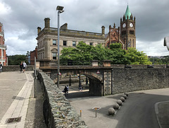 Northern Ireland:  A Derry city wall view.