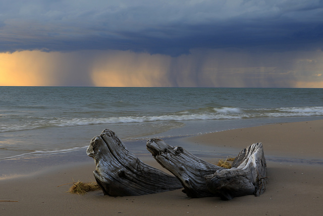 Sunset and Storm over Lake Michigan