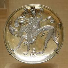 Plate with a Female Figure Riding a Fantastic Beast in the Metropolitan Museum of Art, August 2019