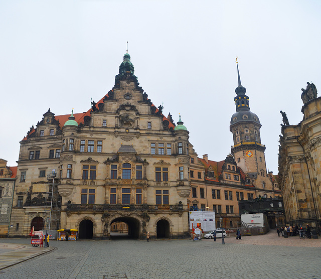 View to Dresden Castle from Schlossplatz