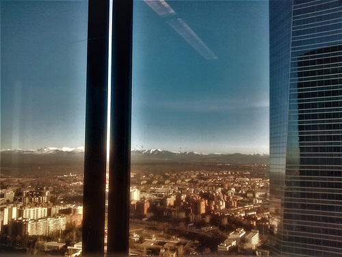 Homage to César Pelli. Shot taken through very thick glass, which seems appropriate as he loved working with glass!