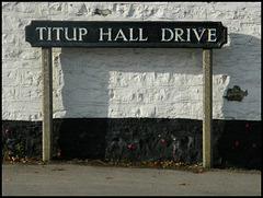 Titup Hall Drive sign