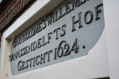 Inscription of an almshouse in Leiden