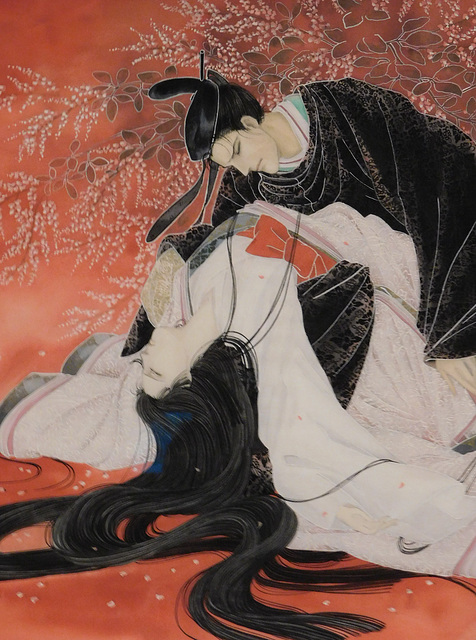 Detail of The Death of Lady Murasaki by Yamato Waki in the Metropolitan Museum of Art, March 2019