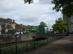 Stagecoach (East Kent) bus crossing Westgate Bridge, Canterbury - 29 May 2015 (DSCF9356)