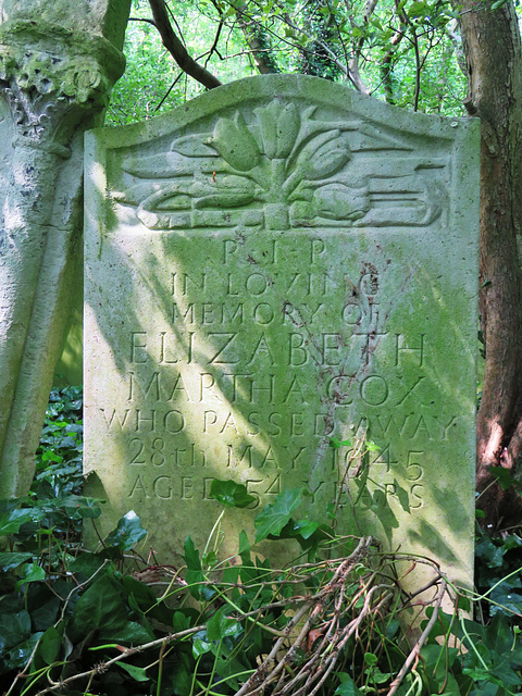 abney park cemetery, london,elizabeth m. cox, +1945