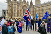 London 2018 – Pro and anti Brexit crowd outside Parliament