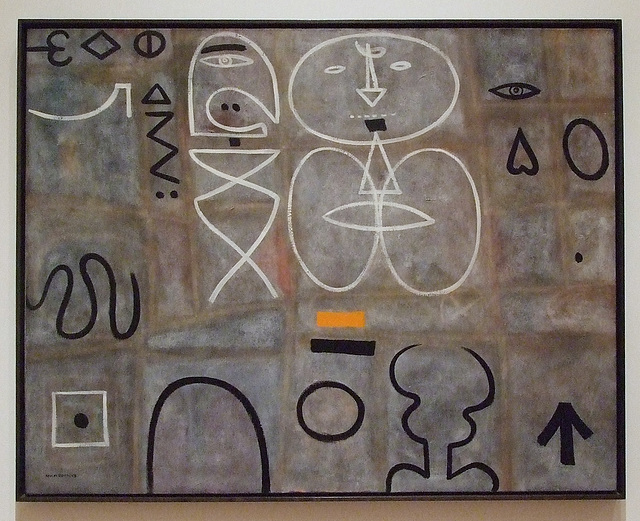 Man Looking at Woman by Gottlieb in the Museum of Modern Art, May 2010