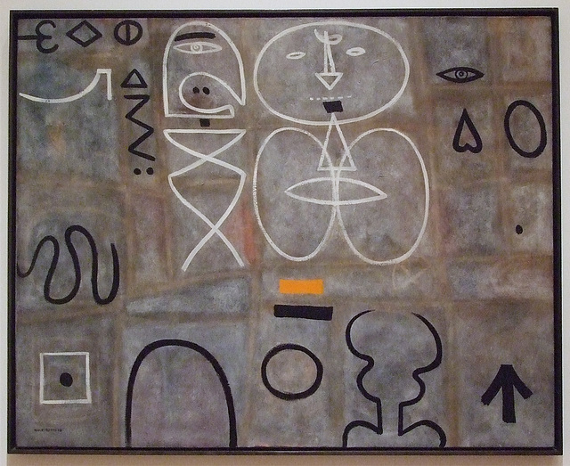 Man Looking at Woman by Gottlieb in the Museum of Modern Art, May 2010