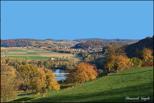 Blick vom Buchberg nach Flach und Volken bis Dorf