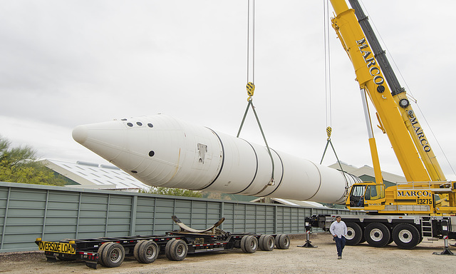 Space Shuttle Booster Rocket Installation