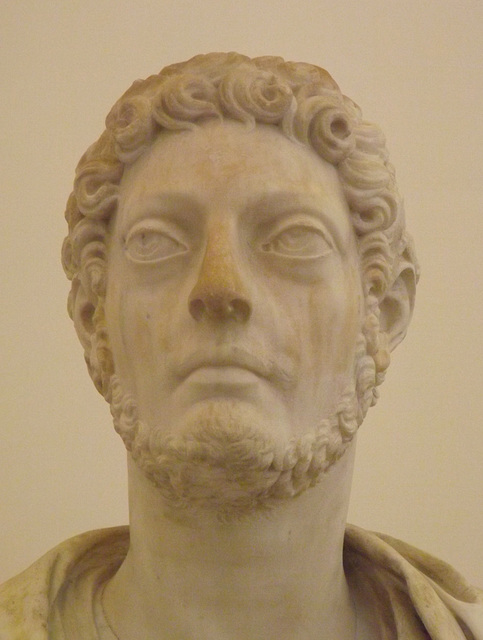 Detail of the So-Called Commodus, a Renaissance Portrait in an Unrelated Ancient Bust in the Naples Archaeological Museum, July 2012