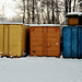 Container im Schnee