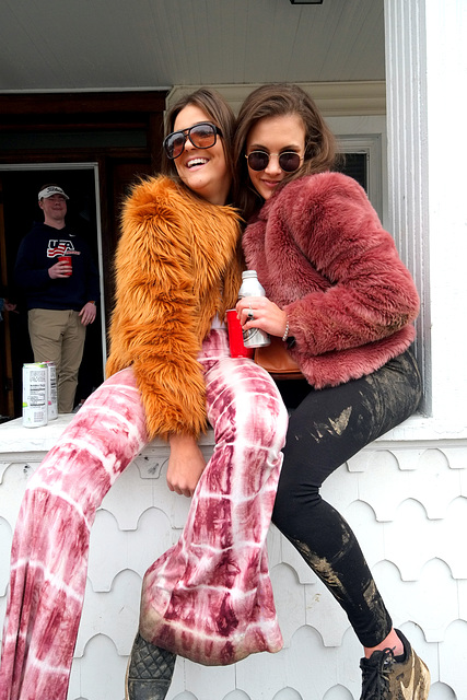 Pals on the porch rail