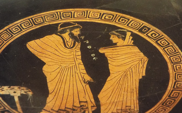 Detail of a Red-Figure Kylix in the Manner of Douris in the Virginia Museum of Fine Arts, June 2018