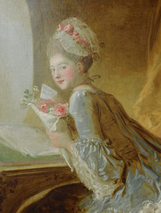 Detail of The Love Letter by Fragonard in the Metropolitan Museum of Art, January 2022