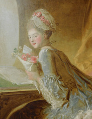 Detail of The Love Letter by Fragonard in the Metropolitan Museum of Art, January 2022