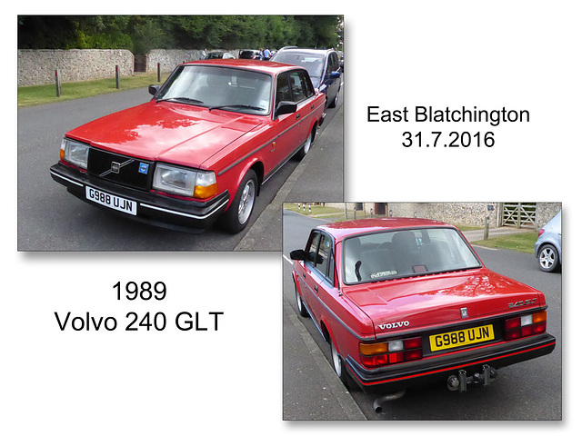 1989 Volvo 240 GLT - East Blatchington - 31.7.2016
