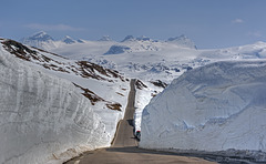 The road across Sognefjellet mountains, spring edition