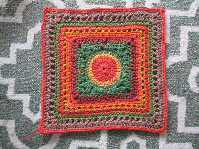 Autumn colors, 12 inch crochet square