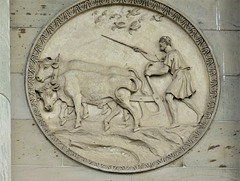 kedleston hall, derbs; c18 roundel on north front by william collins 1769