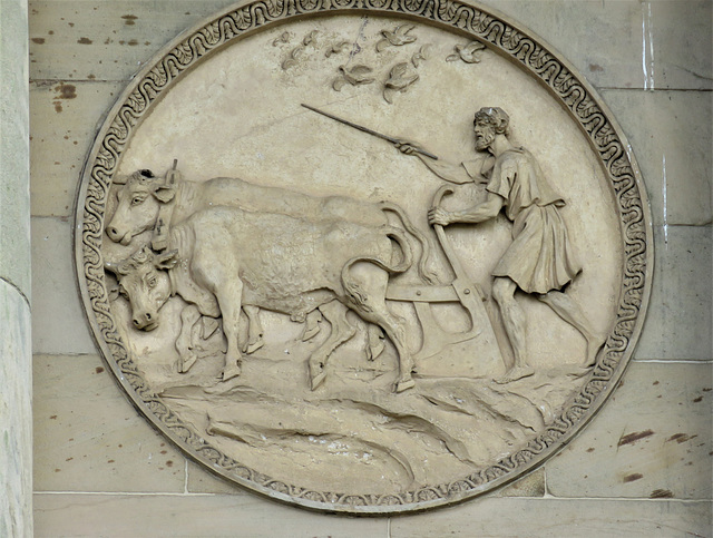 kedleston hall, derbs; c18 roundel on north front by william collins 1769