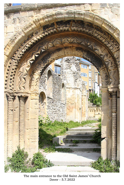 Old St James Church entrance Dover 7 5 2022