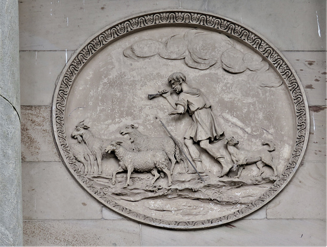 kedleston hall, derbs; c18 roundel on north front by william collins 1769