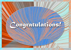 radial grads paint daubs sparkle orange cyan & blue congrats
