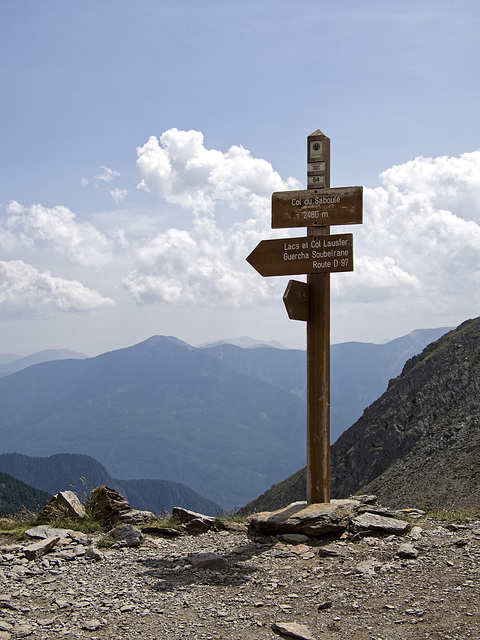 On the Saboulè Pass (2460 m) with a view of the French Maritime Alps