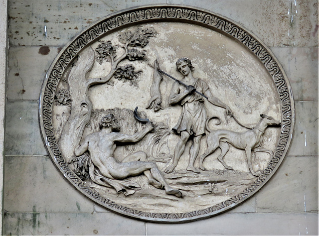 kedleston hall, derbs; c18 roundel on north front by william collins 1769