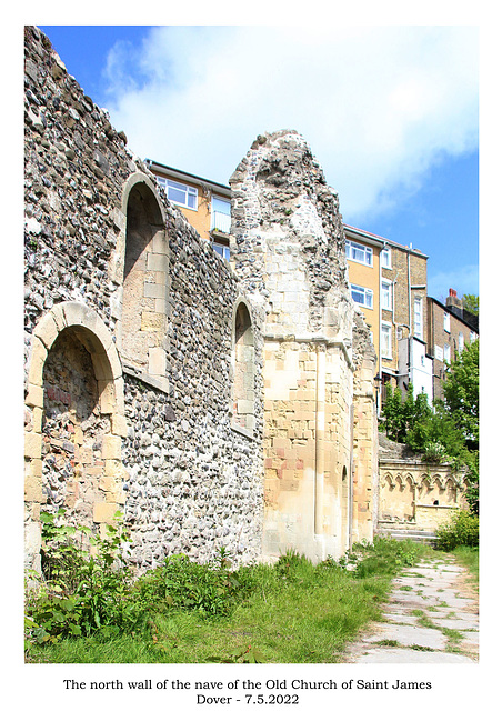 Old St James Church north wall Dover 7 5 2022