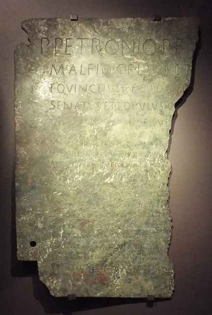 Bronze Legal Tablet in the Archaeological Museum of Madrid, October 2022
