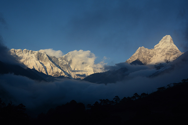 Khumbu, Himalayas at Sunset