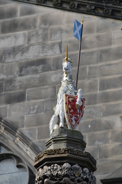 Edinburgh, Unicorn on the Top of Mercat Cross Column