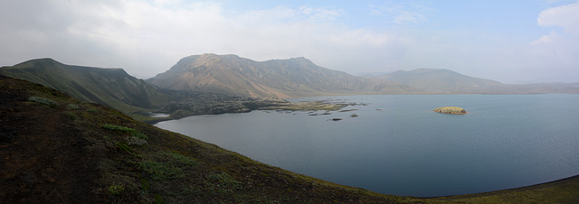 Iceland, Panorama of Frostastaoavatn Lake