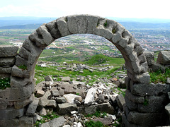 Pergamon- View of Bergama Through an Arch