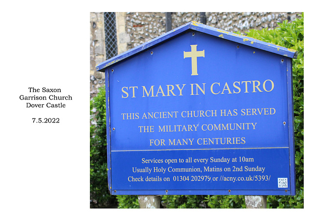 St Mary's Dover Castle name board 7 5 2022